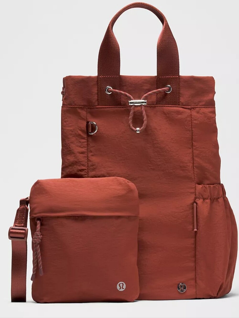 Lululemon 2 In 1 Large 15.5L Drawstring Bucket Bag Cranberry Charm - 16" Laptop